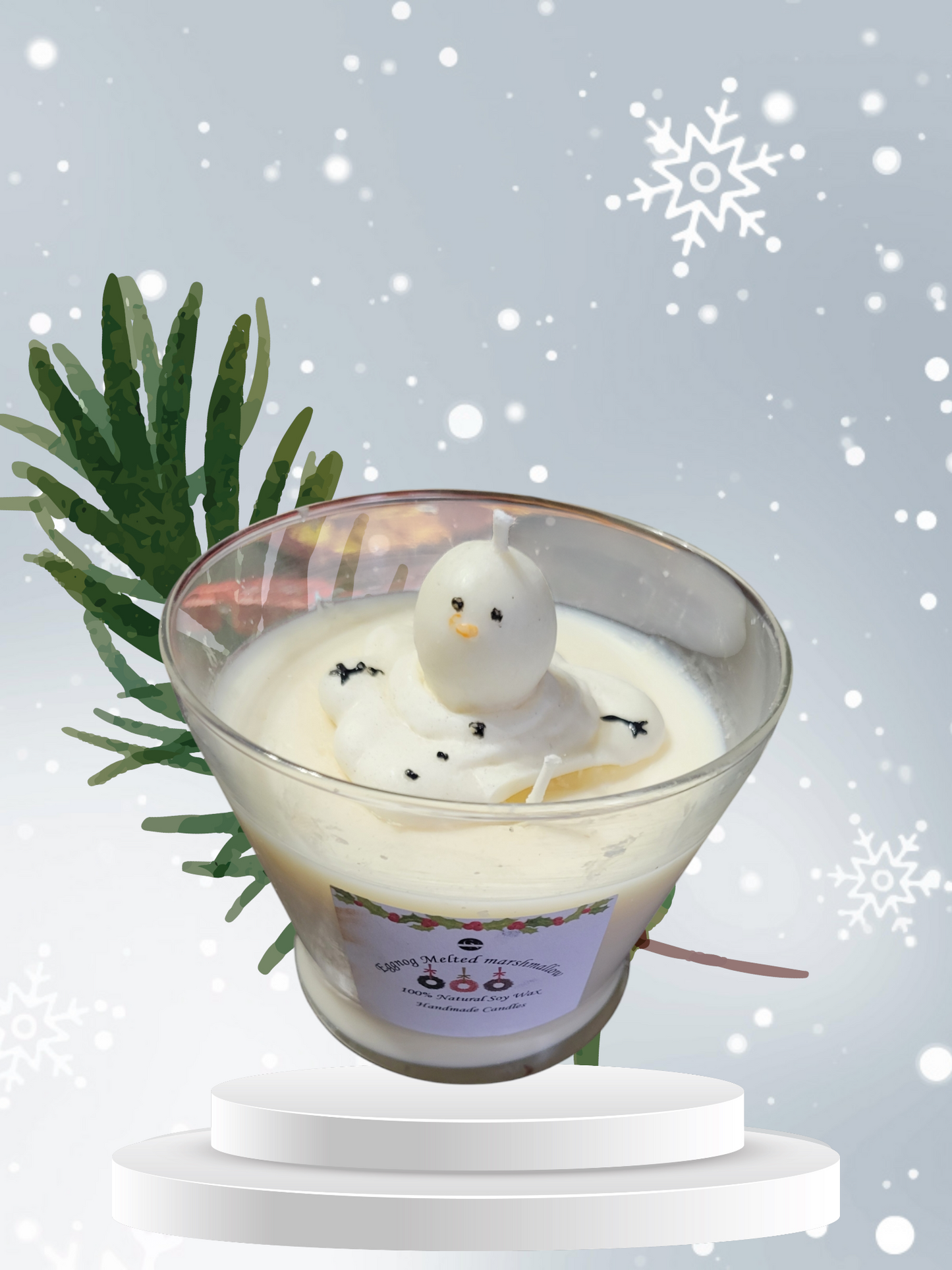 Melted Snow man candle